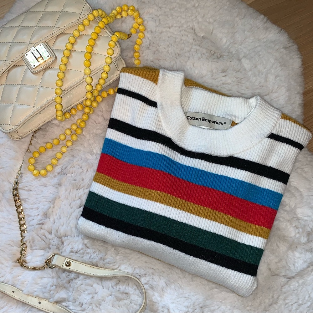 NWT Cotton Emporium Striped Sweater